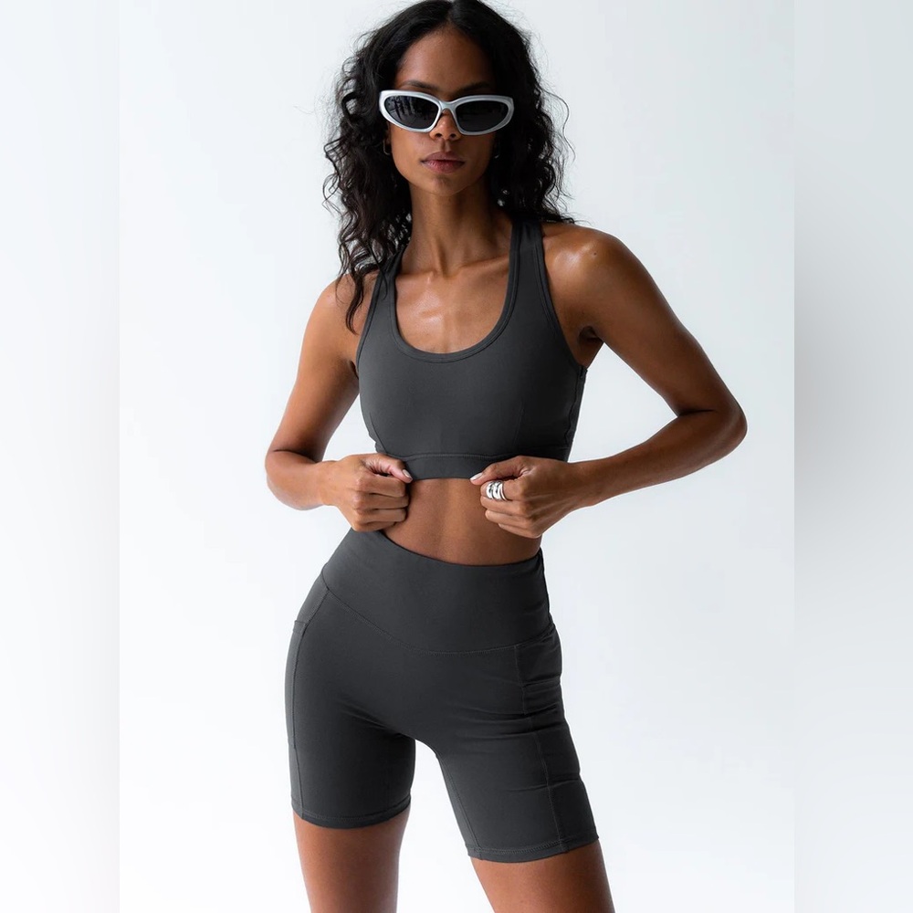 Princess Polly Conquer Activewear Shorts Grey - US 4
